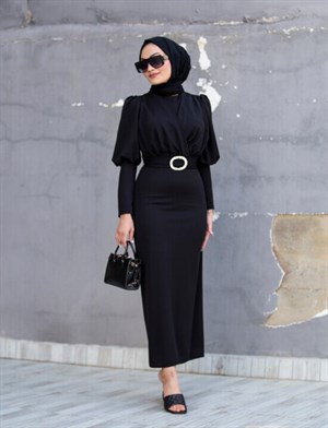 Nilly Özel Gün Elbisesi-Siyah