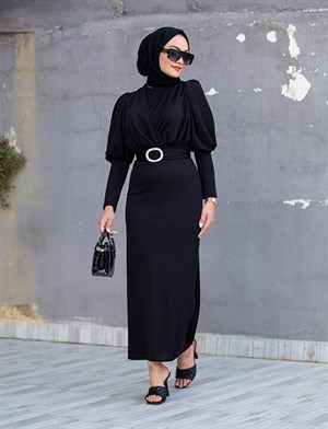 Nilly Özel Gün Elbisesi-Siyah